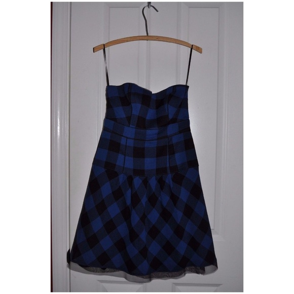 "SALE" AE Buffalo Check Strapless Sweetheart Dress - Picture 4 of 8